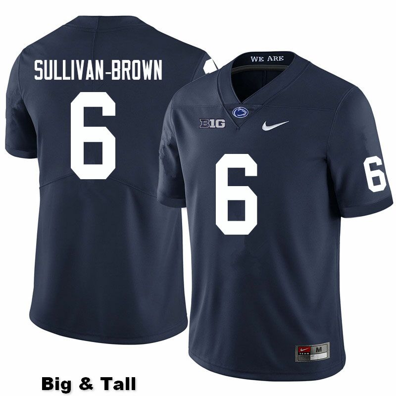 NCAA Nike Men's Penn State Nittany Lions Cam Sullivan-Brown #6 College Football Authentic Big & Tall Navy Stitched Jersey MAA4698PV